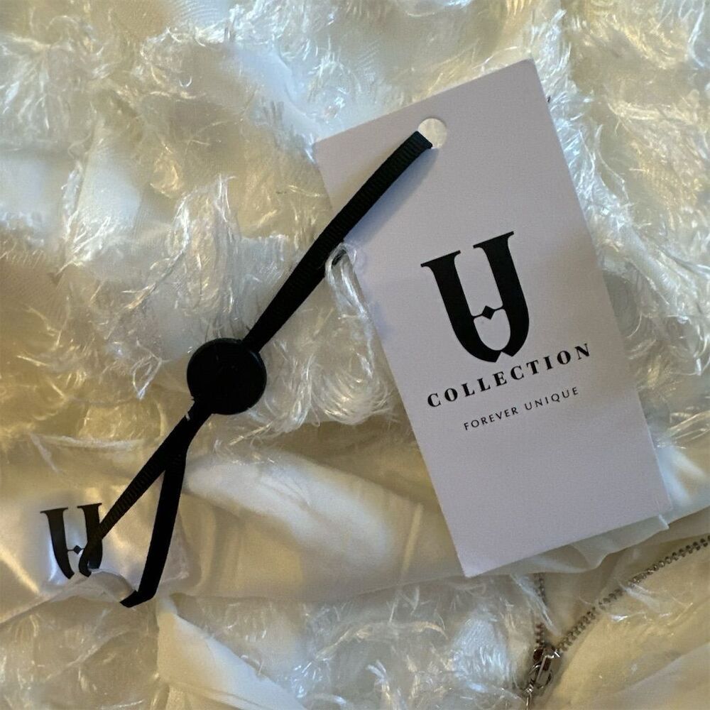 Forever Unique Bright White Eye Lash Ankle Length Spaghetti Strap Formal Dress - Picture 9 of 12